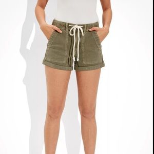 American Eagle Olive Low-Rise Denim Tomgirl Short